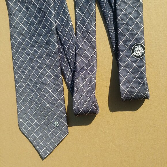 Vintage Versace handmade Italy 100% silk blue grey windowpane pla… - Picture 4 of 14